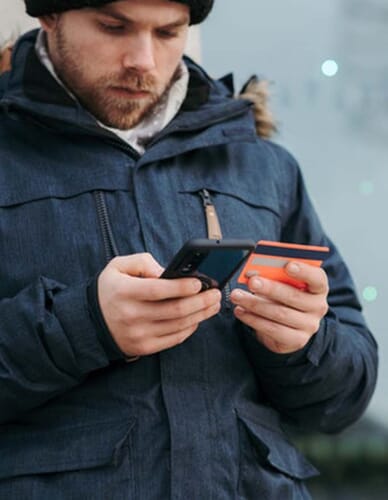 Man using credit card